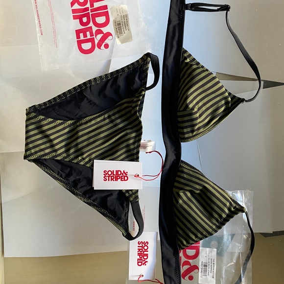 NEW Solid & Striped Bikini top and bikini bottom - Picture 1 of 3